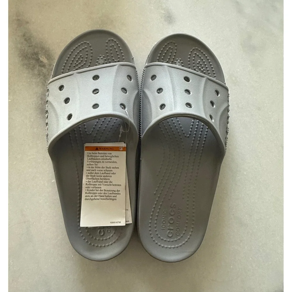 Crocs Baya II Slide Sandals Unisex Men 7 Women 9 Grey Lightweight Comfort New